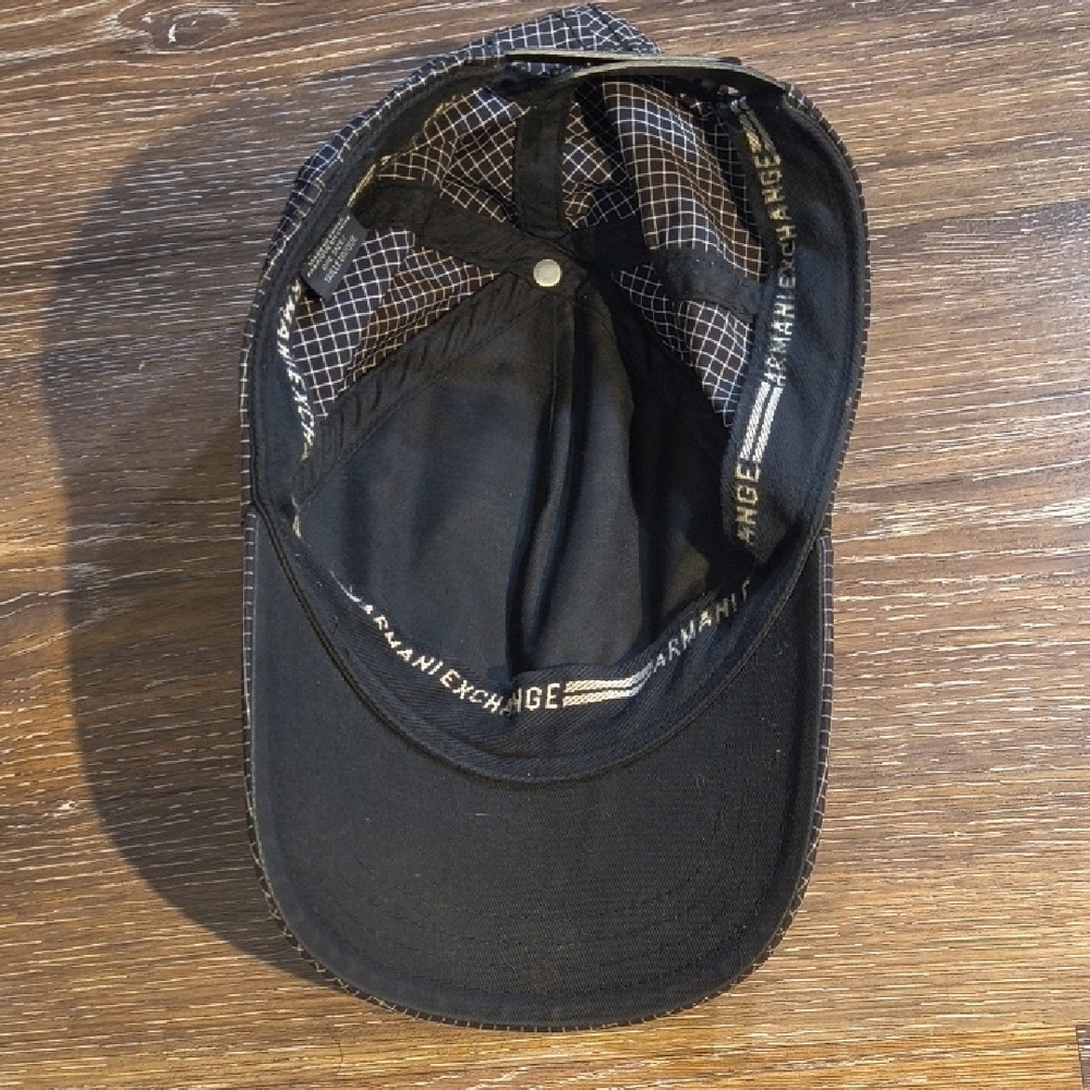 Armani Exchange Dark Grid Pattern Cap - image 3